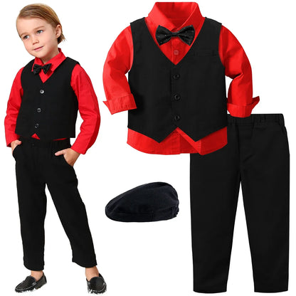 Kids Clothes Boys Wedding Suit Toddler Gentleman Outfit Infant Birthday Baptism Set Baby Formal Party Gift Christening Blazer