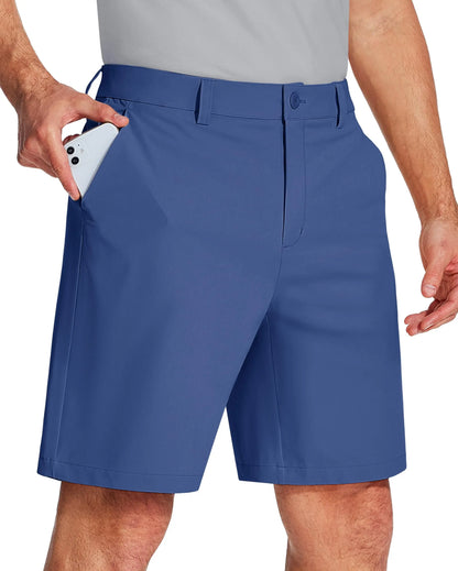 Golf Quick Dry Shorts Men Stretch Lighyweight Dress Work Casual Shorts with 4 Pockets Flat Front Hiking Shorts 9 Inch
