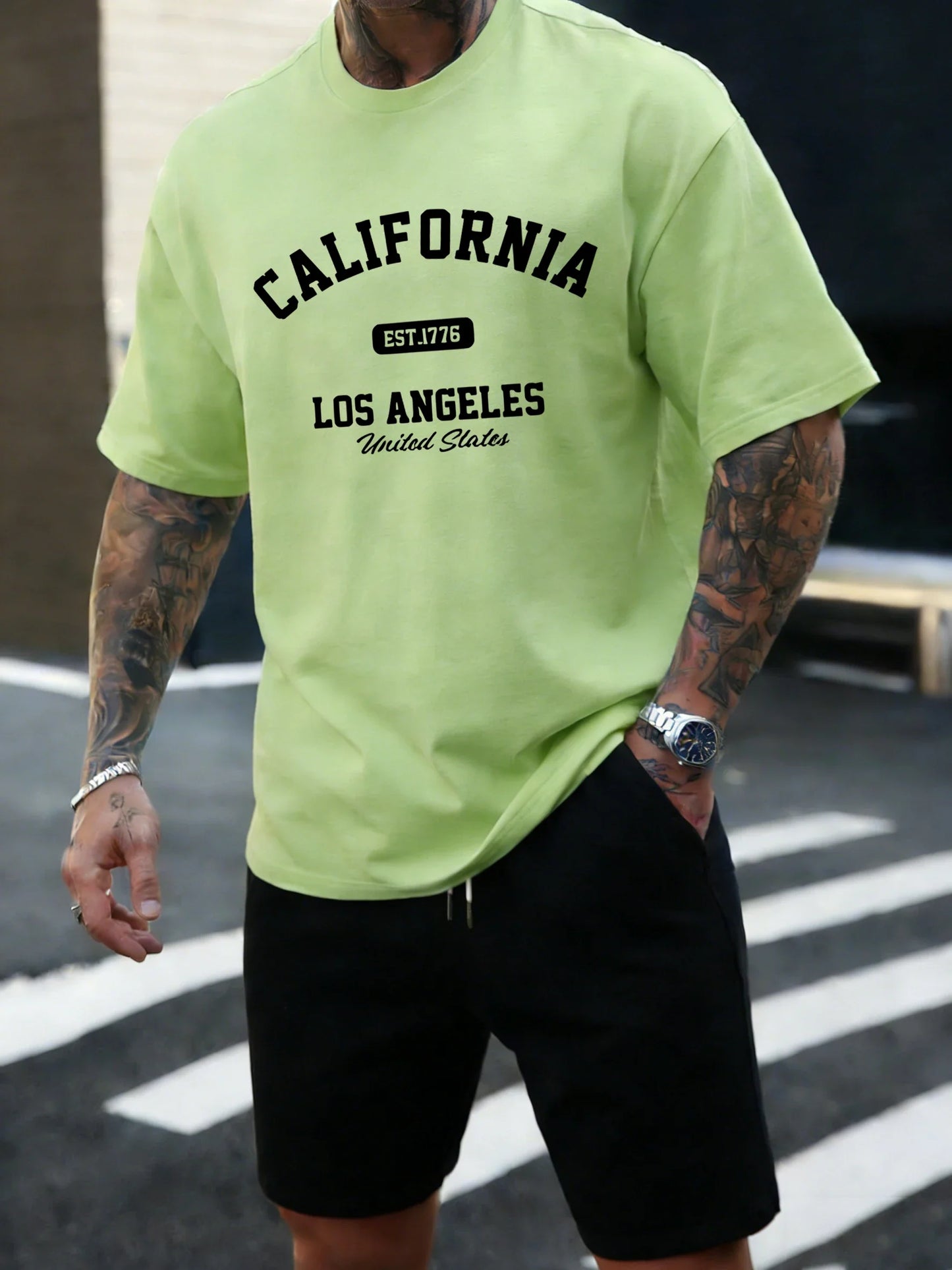 California Los Angeles Est 1776 Men T Shirts Retro Fashion Soft Short Sleeve Summer Comfortable T-Shirt Unisex Cotton Loose Top