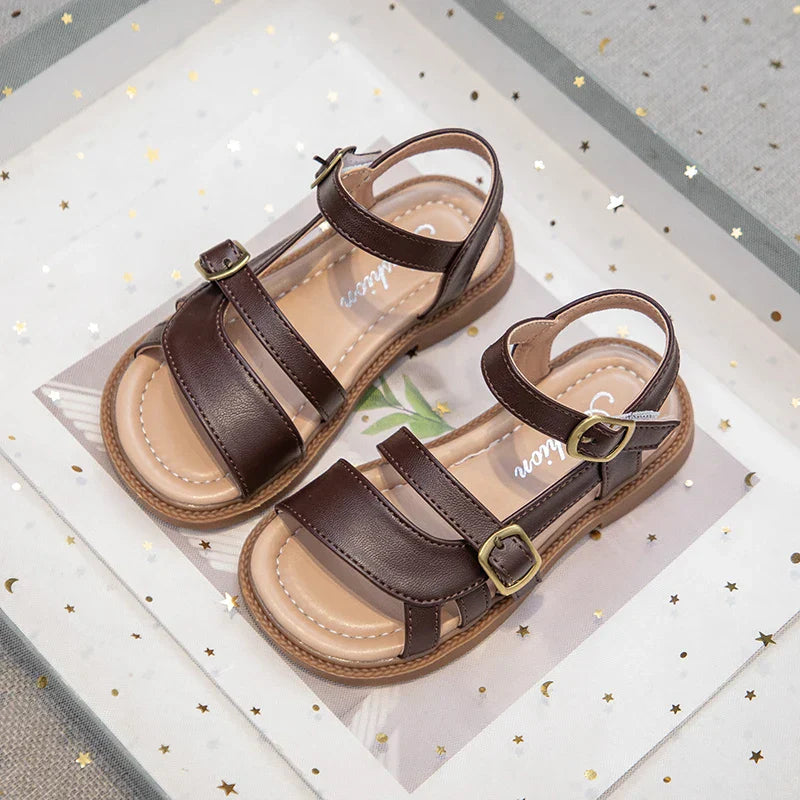 Children's Summer Sandals Hollow-out Woven Fashion Girls Beach Sandals Simple Fashion Kids Causal Flats Shoes Size 26-36
