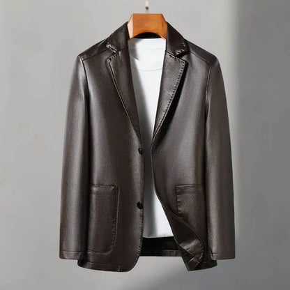 Casual Leather Suits, Genuine Leather Jackets, Men's Jackets, Sheepskin, Slimming, Large Sizes for Autumn and Winter
