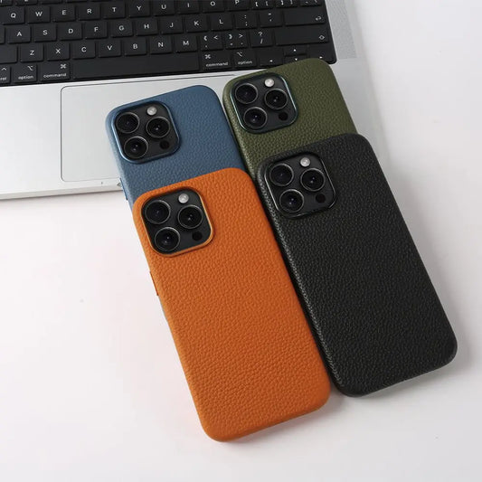 For Magsafe Case iphone 15 Pro Max Premium Genuine Leather Cover Magnetic for Funda Iphone14Pro 15 Cases Full Coverage Carcasa