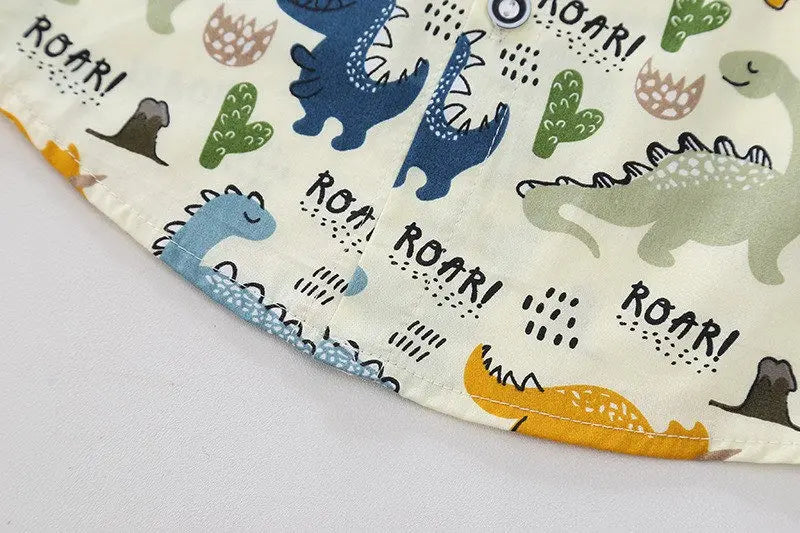 Children Clothes Spring Cartoon Baby Boy Short Sleeve Printe Dinosaur Causal Shirts Jeans 2Pcs/set Kid Fashion Toddler Tracksuit