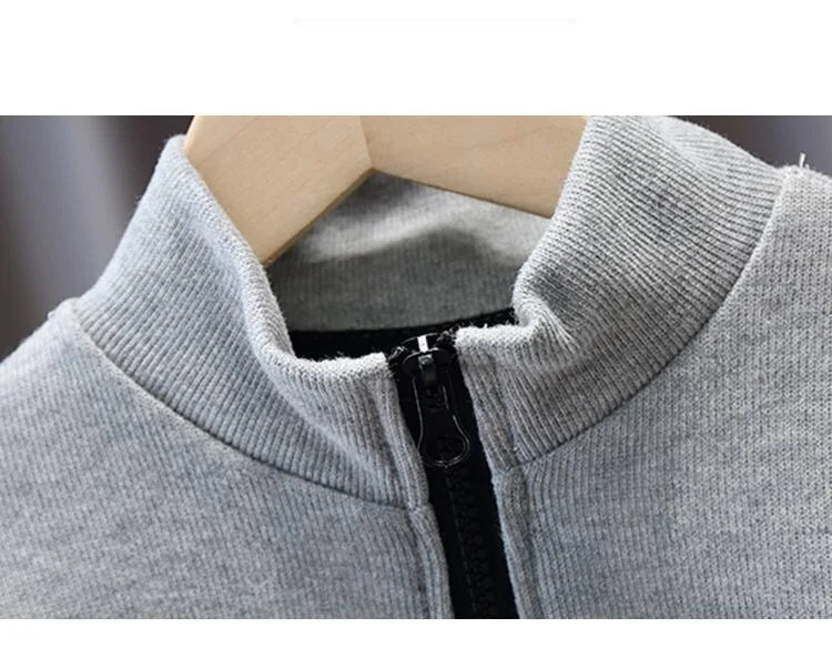 Spring Autumn Baby and Boys Half Zip Workout Sweatshirt+Sweatpant Set School Kids 2PCS Tracksuit Child Jogger Outfit 1-10Yr