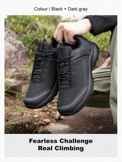 Men Hiking Shoes Litchi Leather High Quality Male Trekking Climbing Sneakers Non-slip Luxury Designer Outdoor Shoe