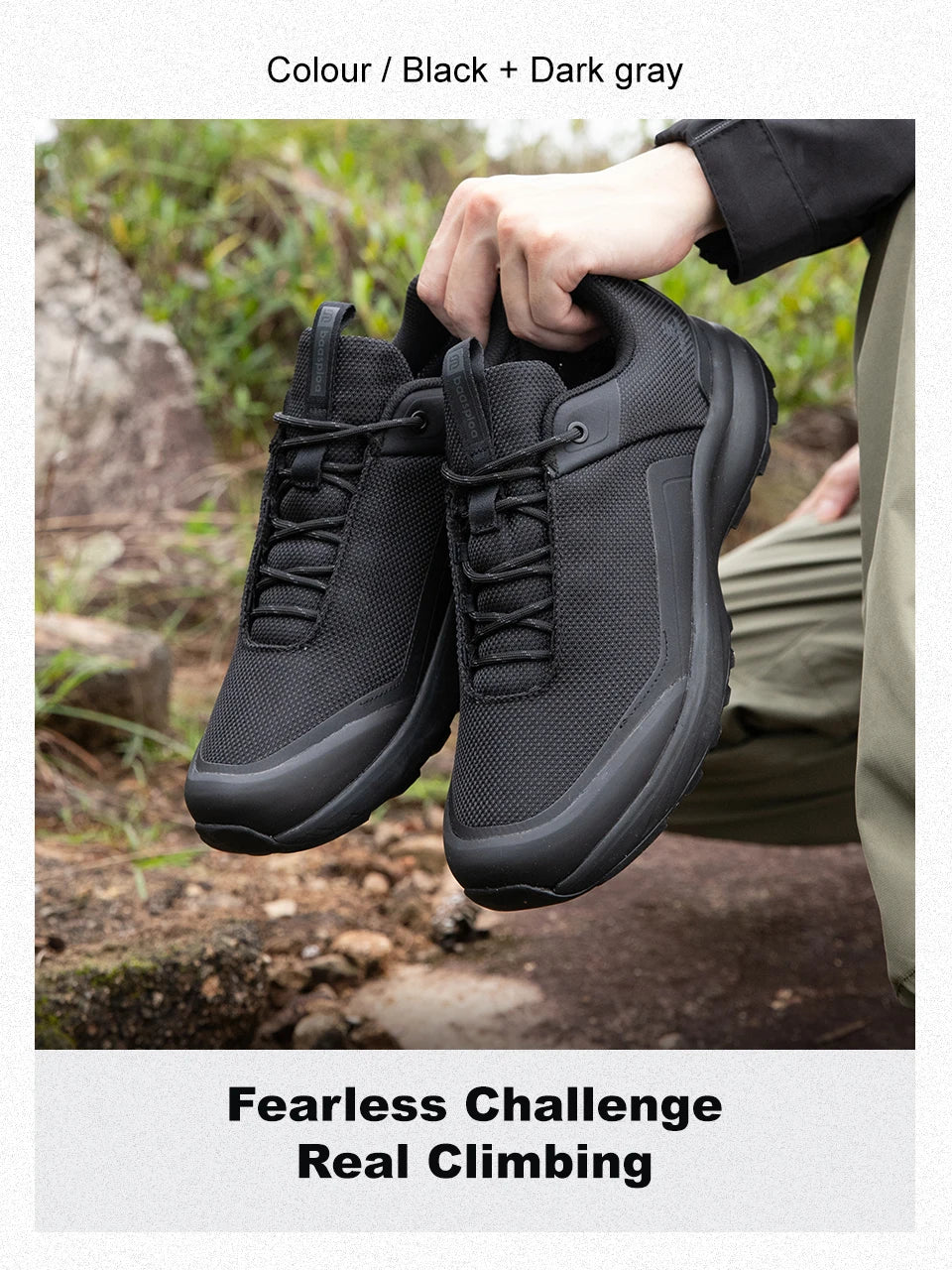Men Hiking Shoes Litchi Leather High Quality Male Trekking Climbing Sneakers Non-slip Luxury Designer Outdoor Shoe