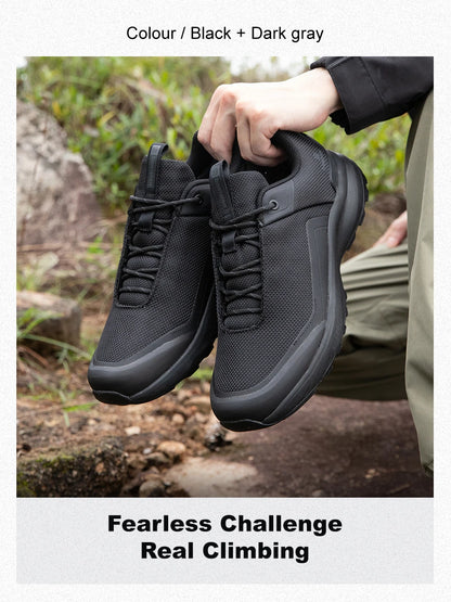Men Hiking Shoes Litchi Leather High Quality Male Trekking Climbing Sneakers Non-slip Luxury Designer Outdoor Shoe
