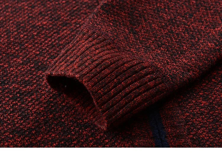 Men Plaid Cardigan V-neck Fleece Sweater Men's  Autumn Clothing Classic Cardigans Jacket Button Mens Knitting Outwear