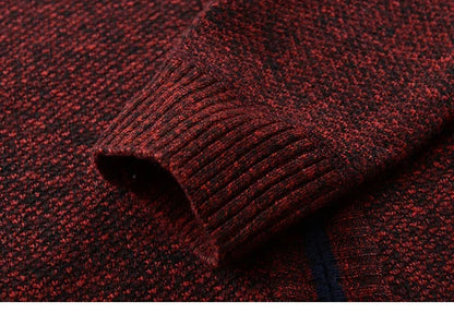 Men Plaid Cardigan V-neck Fleece Sweater Men's  Autumn Clothing Classic Cardigans Jacket Button Mens Knitting Outwear