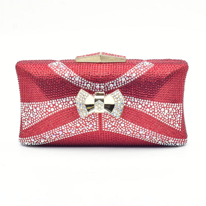 Latest Red Color Italian Ladies Shoes and Bag Sets Decorated with Rhinestone African Matching Shoes and Bags Italian In Women