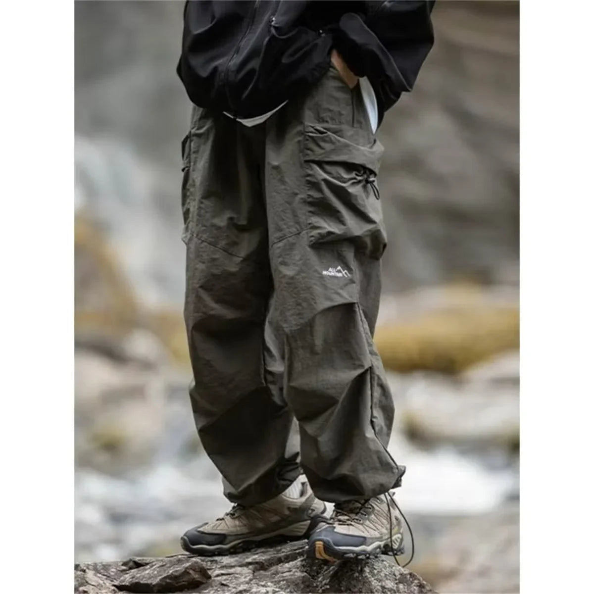New Trendy New Men's Spring/Summer Breathable Outdoor Cargo Parachute Pants Leisure Hiking Mountaineering Water-resist Pants