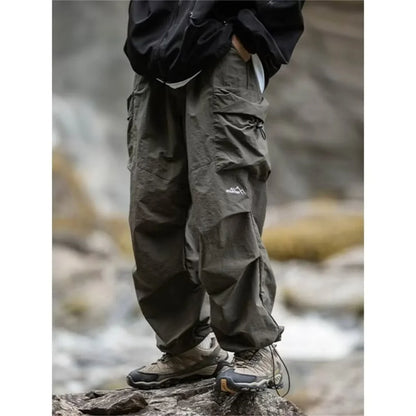 New Trendy New Men's Spring/Summer Breathable Outdoor Cargo Parachute Pants Leisure Hiking Mountaineering Water-resist Pants