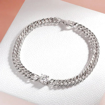 1CT D Color Moissanite Silver Bracelet for Women Men Classic Sparkling Hip Hop Bangles 925 Sterling Silver Shani Abergel