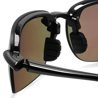 Rimless Polarized Sports Sunglasses Men&Women Tr90 Frame for Running Fishing Baseball Driving （8001）