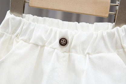 New Baby Boys Girls Summer Outwear Cotton Strips Sports Suit Infant T Shirt Shorts Children Clothing Tracksuits Sets Outwear