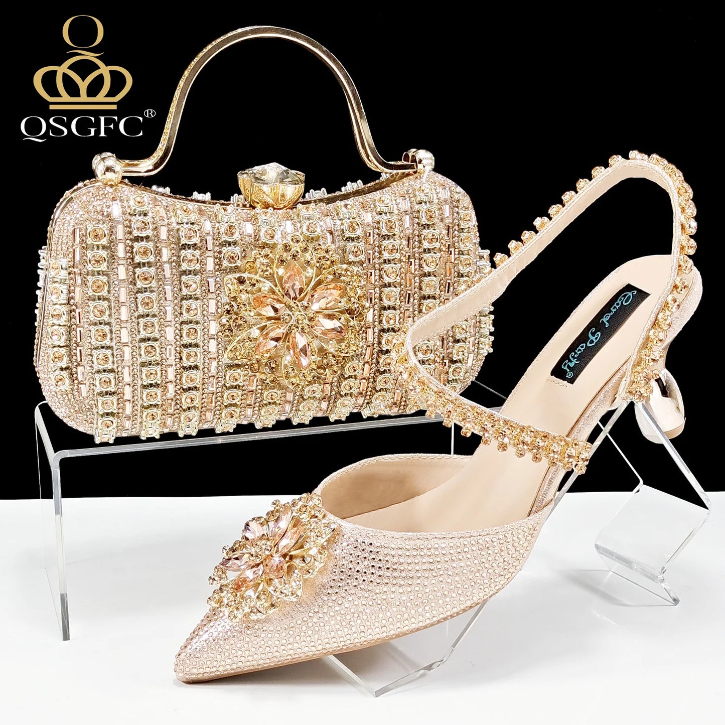 Festive Elegance: Dazzling Heels and Chic Clutch Perfect Combination Of Shoes And Bags for Party Occasions