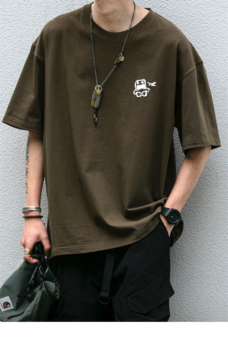 Summer Korean Oversize T-Shirt For Men Streetwear Harajuku High Quality Short Sleeve Loose Casual Tops Hip Hop Trendy Tee Male