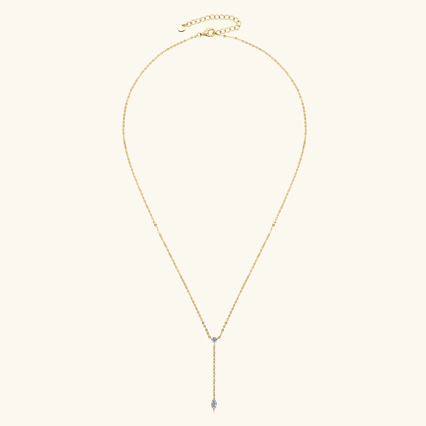 Marquise Cut Moissanite Necklaces Long Tassel Clavicle Chains Necklace for Women 925 Sterling Silver Jewelry Collares