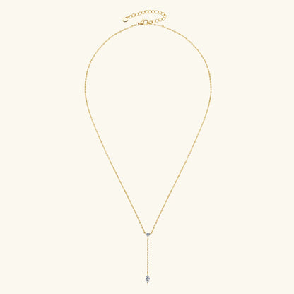 Marquise Cut Moissanite Necklaces Long Tassel Clavicle Chains Necklace for Women 925 Sterling Silver Jewelry Collares
