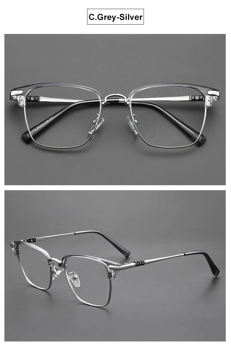 Classic Men's Square Frames Personalized Business Blue Light Blocking Can Be Customized Reading Glasses Myopic K002