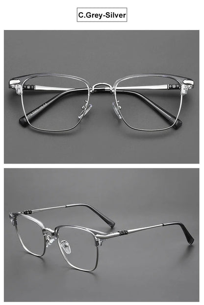 Classic Men's Square Frames Personalized Business Blue Light Blocking Can Be Customized Reading Glasses Myopic K002