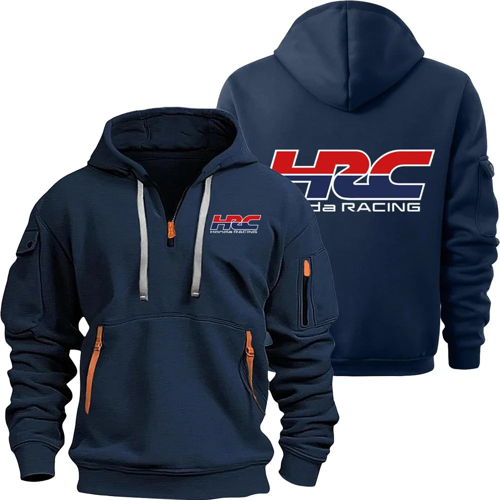 HRC Logo Racing Team Men's Half-zip Hoodie Spring and Autumn Men's Sweatshirt 2025 Sports Men's Pullover Clothes