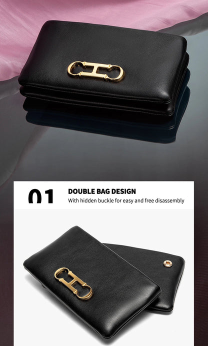 Retro and Versatile Solid-color Fashion New Women's Rectangular Clutch Minimalist Classic Letter-style Cardholder