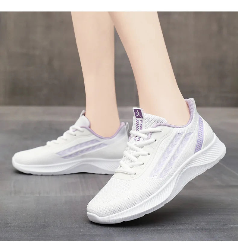 Women's Breathable Mesh Sneakers Platform Sole Korean Style Spring Casual Sports Shoe Plus Size Orthopedic  Height Walking Shoes