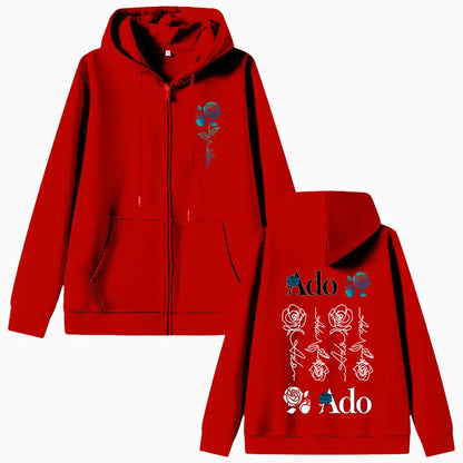 Ado World Tour 2025 Hibana Zipper Hoodie Men Women Clothing Fashion Japanese Style Streetwear Unisex Casual Fleece Zip Up Jacket