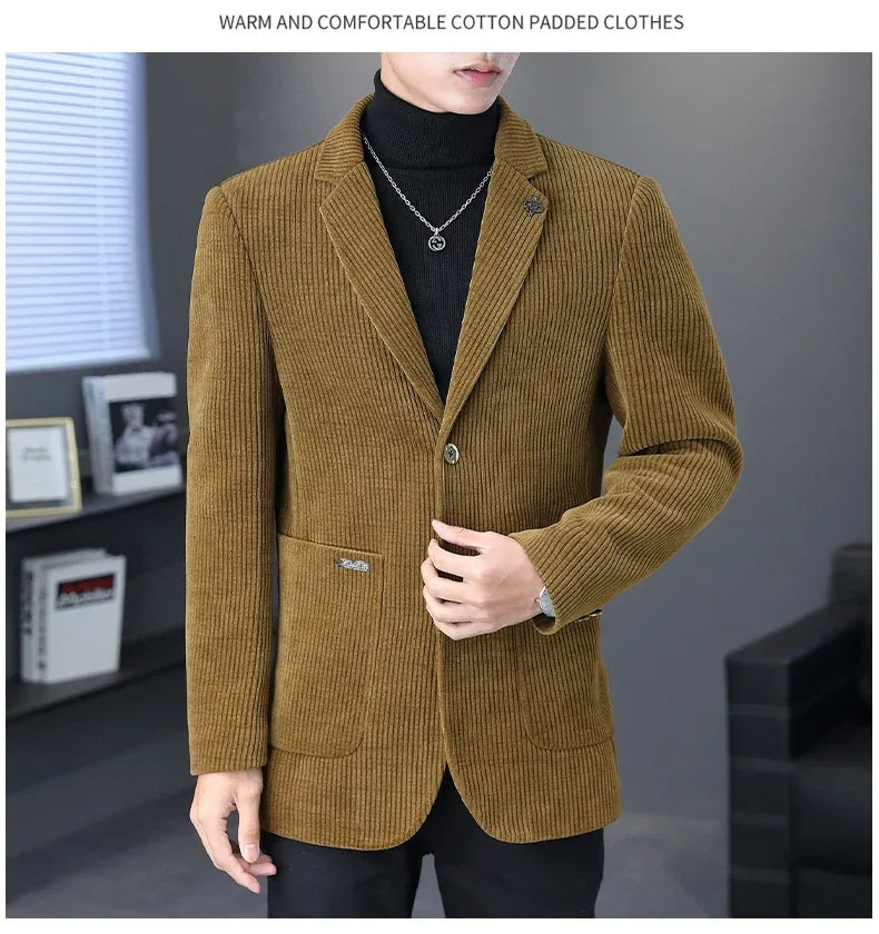 Blazer Boutique Men's Fashion Business Casual Solid Color Korean Version of The Trend Simple Casual Elite Party Gentleman Suit