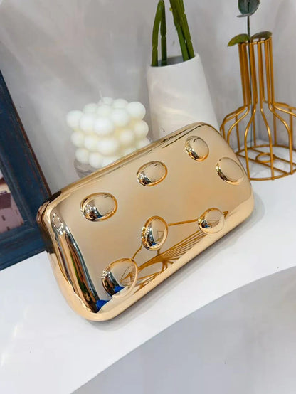 Gold Acrylic Chain Women's Clutch Bag, Stylish and LuxuriousParty and Evening Bag, Versatile Large Capacity Women's CrossbodyBag