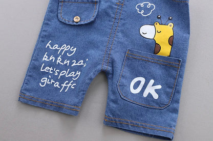 New Summer Baby Girls Clothes Suit Children Boys Cotton T-Shirt Overalls 2Pcs/Sets Toddler Casual Costume Infant Kids Tracksuits