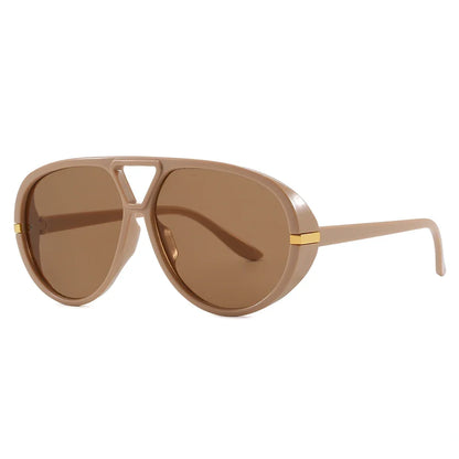 Cycling Trendy Women Square Twin Bridge Pilot Sunglasses New Luxury Designer Shades Outdoor Driving Travel Female Sun Glasses