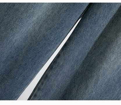 High Waist Wide Leg Cotton Denim Dstring Loose Fit Women's Autumn 2024 Slimming Effect Pure Cotton Casual Trousers