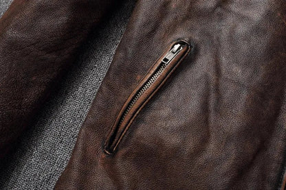 New 100% Cowhide Leather Jacket men Top Layer Clothes Men's Stand Collar Motorcycle Clothes  Autumn Winter Plus Size motorcycle