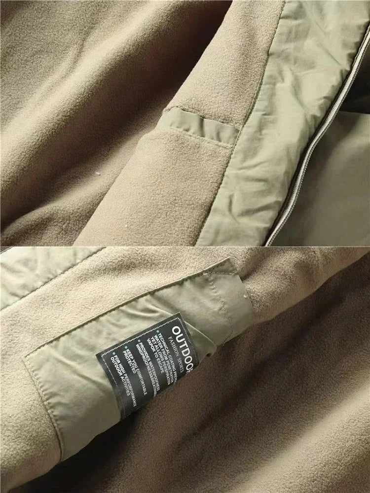 Casual Warm Military Tactical Coat Men Large Size Jacket Autumn Winter Padded Thickened Outdoor Punching Hiking Jacket Men's Top