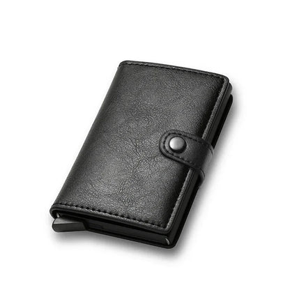 Carbon Fiber Credit Card Holder Wallet Money Bag Men Rfid Smart Metal Thin Slim Minimalist Wallet Black Vallet Gifts for Men