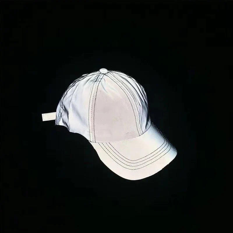 Unisex Silver Luminous Personality Baseball Caps Spring Autumn Outdoor Adjustable Casual Hats Sunscreen Hat