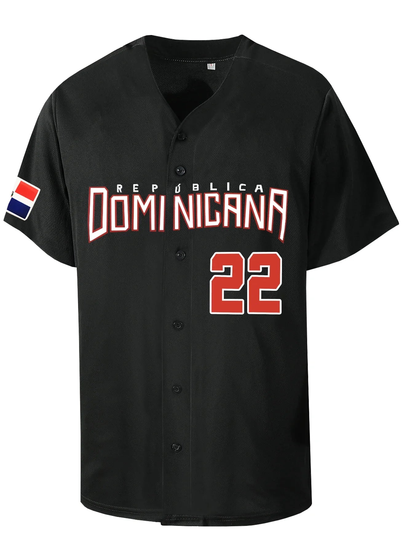 Men's 22 Dominicana Baseball Jerseys 90s Hip Hop Button Down Baseball Shirts for Party Stitched