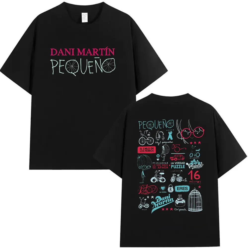 Rapper Dani Martin Tour 2025-2026 Merch T Shirts Men's Pop Music Clothing Short Sleeve T-shirt Man Hip Hop Gothic Vintage Tshirt
