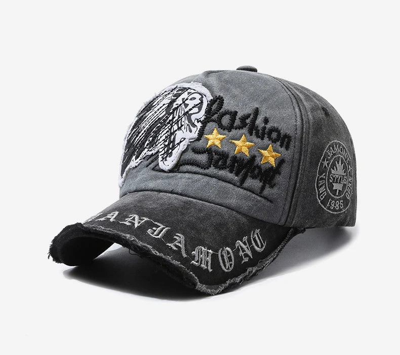 Four Seasons New Baseball Cap Retro Distressed Casual Outdoor Sports Hat Spring And Autumn Sunhat Letter Embroidery Cap Men
