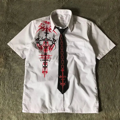 Mens Gothic Style Black White Graphic Text Print Casual Basic T Shirt Street Urban Summer Teen Youth Short Sleeve Comfortable