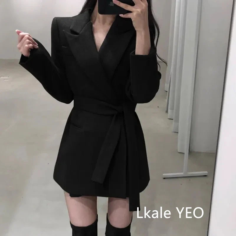 Spring Autumn Women's Blazer Coat 2026 Korean Version Fashion Ladies Outerwear Long Sleeve Comfortable Female Slim Suit Jacket