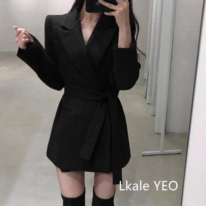 Spring Autumn Women's Blazer Coat 2026 Korean Version Fashion Ladies Outerwear Long Sleeve Comfortable Female Slim Suit Jacket