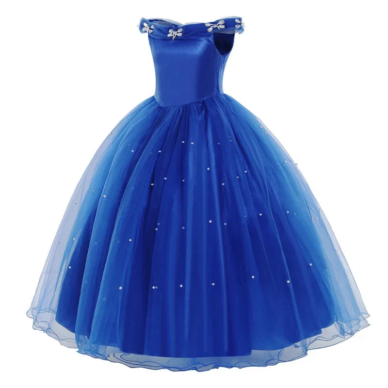 Girls Cinderella Dress Christmas Halloween Party Princess Costumes Kids Birthday Gown dresses
