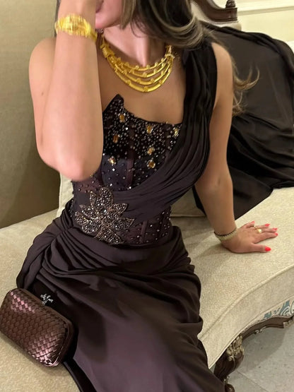 One Shoulder Evening Dress Sequins For Special Events Flowers Prom Dresses Cocktail Wedding Party Dress Customized 2025