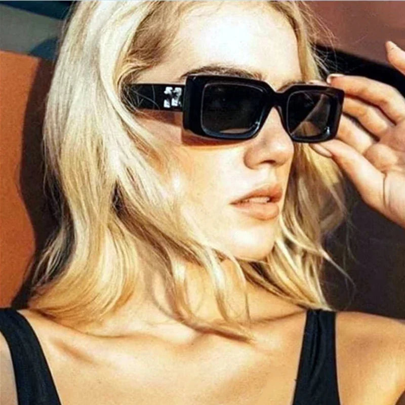 Cycling Rectangle Sunglasses Women Men Shades Retro Square Black Sun Glasses Luxury Brand Eyeglasses Decoration Eyewear
