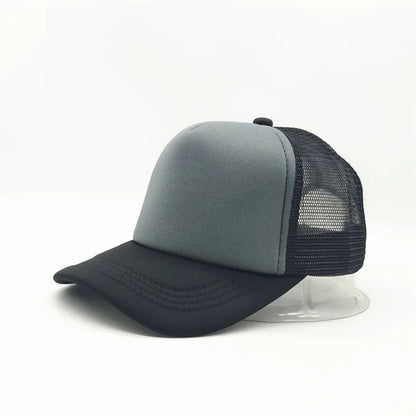 Unisex Cheaper 5 Panel Trucker Hat For Adult Summer Net Baseball Cap Men Women Sponge Mesh Adjustable Sun Hat Visor