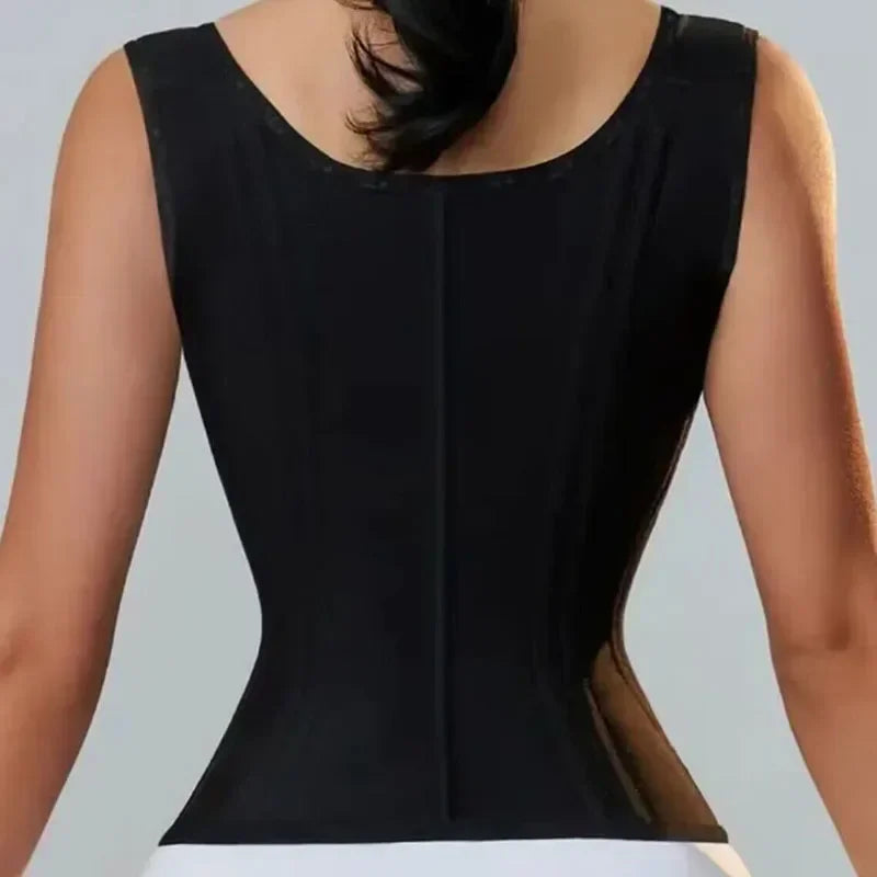 Fajas Body Shaper Shapewear Women Vest Tops Double Compression Waist Trainer Corset Adjustable Zipper and Hook-eyes
