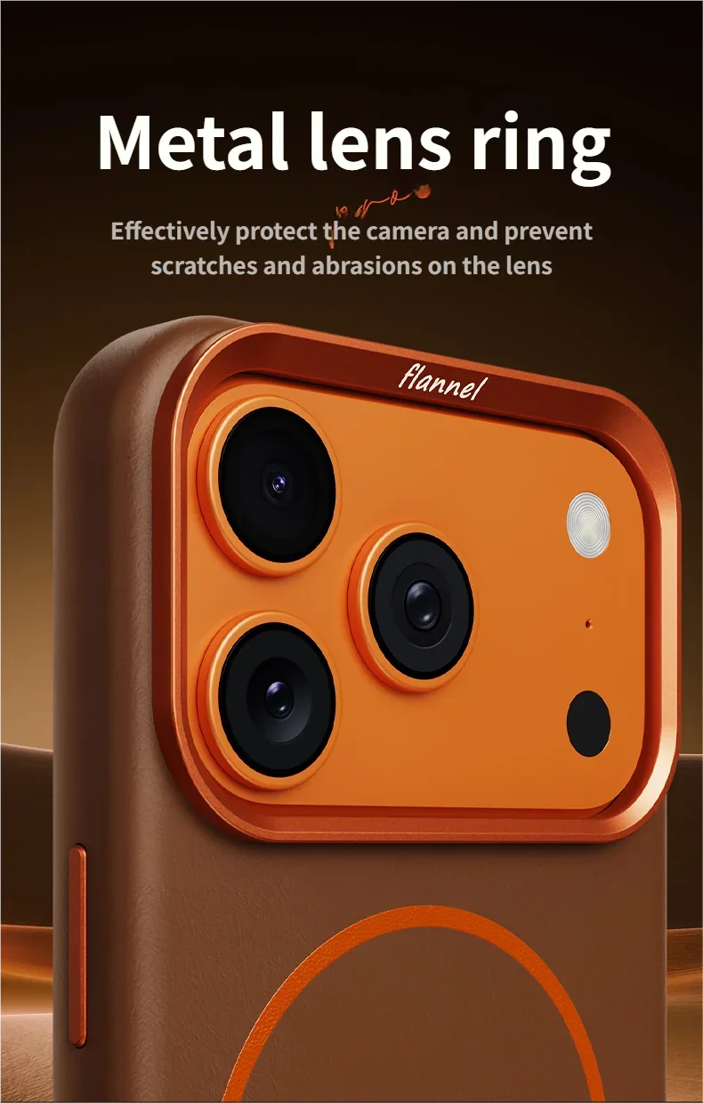 High-End Elephant Leather Texture Magnetic Phone Case for IPhone 17 Pro Max Air for Magsafe Wireless Charging Full Protect Cover